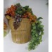 2 Vintage Homco Brown Basket Wall Pocket Hanging Grape Bunches Plastic Lifesize   183378162218